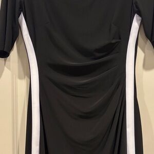 Lauren Ralph Lauren Black Ivory Colorblock Sheath Dress SZ 4 Work Office Career
